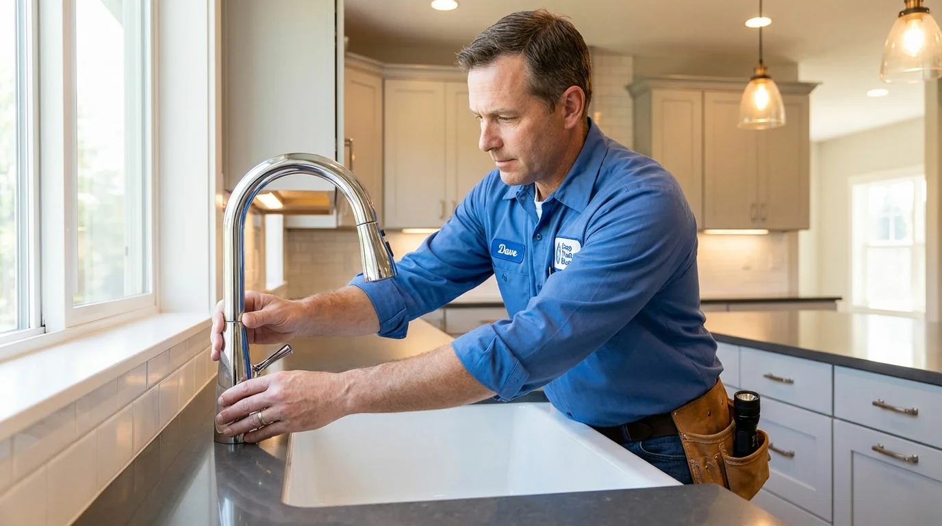 Kitchen faucet installation by Johns Plumbing LLC in Demopolis