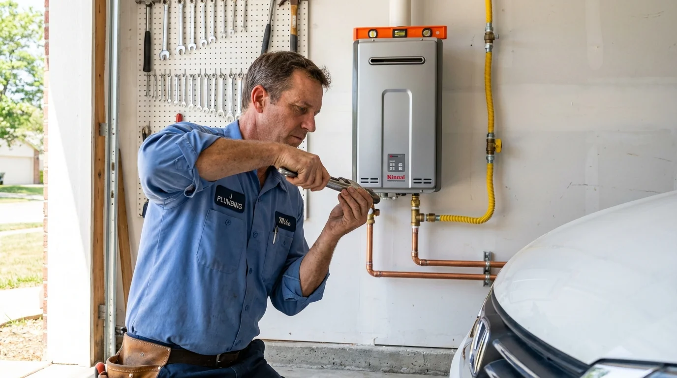 Tankless water heater installation by a Johns Plumbing LLC plumber in Demopolis